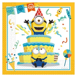 Zweilagige Servietten „Minions“, 33 x 33 cm, 20 Stück