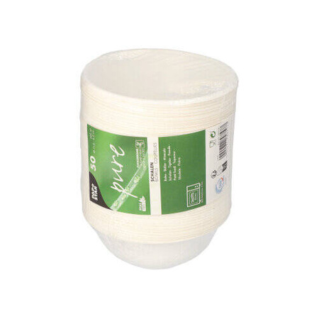 Suppenschale aus Zuckerrohr, 200 ml, Durchmesser 11,2 cm, Höhe 4,2 cm, 50 Stück