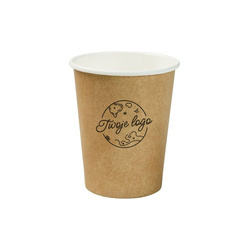 Brauner Pappbecher, Dispersionsbeschichtung, 250 ml, Durchmesser 80 mm, EIGENER AUFDRUCK, 2000 Stück