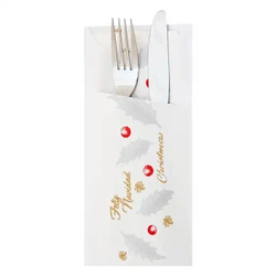 Besteckhüllen mit Serviette „Noel“, 22,5 x 11,2 cm, 250 Stück