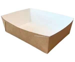Tiefe Papierschale aus Kraftpapier, 20 x 14 x 6 cm, 50 Stück