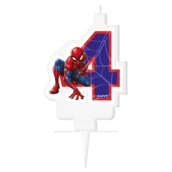 Geburtstagskerze „Spider-Man“, „4“, 1 Stück