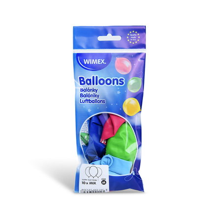 Luftballon „Happy Birthday“, verschiedene Farben, 25 cm, 10 Stück