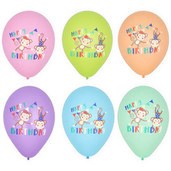 Luftballons „Happy Birthday“ – Mix, 29 cm, 6 Stück