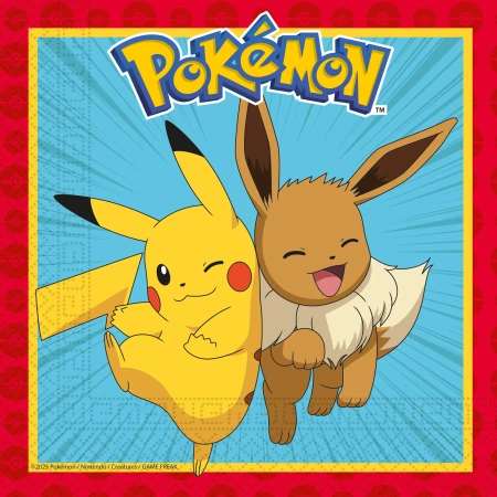2-lagige Servietten „Pokémon“, 33 x 33 cm, 20 Stück