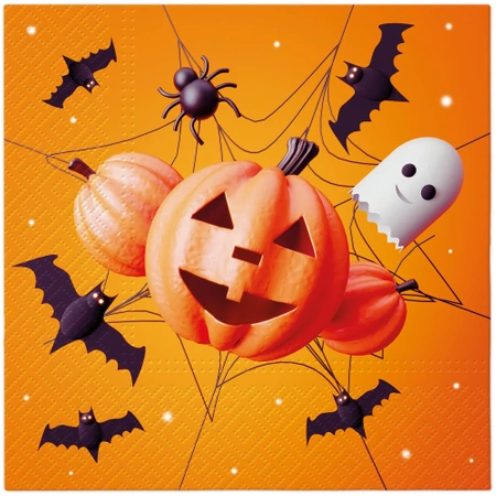 3-lagige Servietten „Funny Halloween“, 1/4, 33 x 33 cm, 20 Stück