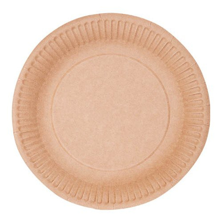 Runder Kraftpapier-Teller, 18 cm, 50 Stück