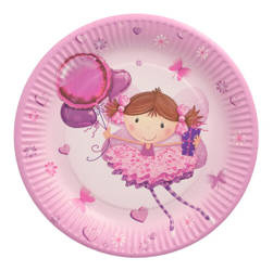 Runder Pappteller „Little Dancer“, 23 cm, 10 Stück