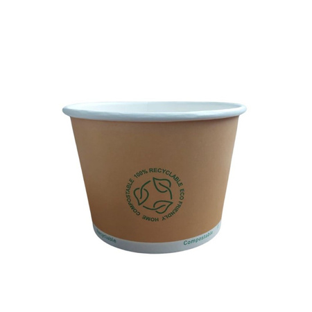 Braune Papierschale, 500 ml, Durchmesser 115 mm, 25 Stück