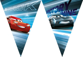 Papierflaggen-Girlande „Autos / Cars“, 2,3 m, 1 Stück