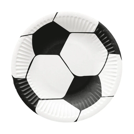 Runder Pappteller „Soccer“, Durchmesser 18 cm, 8 Stück