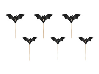 Muffin‑Dekorationen „Fledermäuse – Halloween“, 3,6–4,7 cm, 6 Stk.