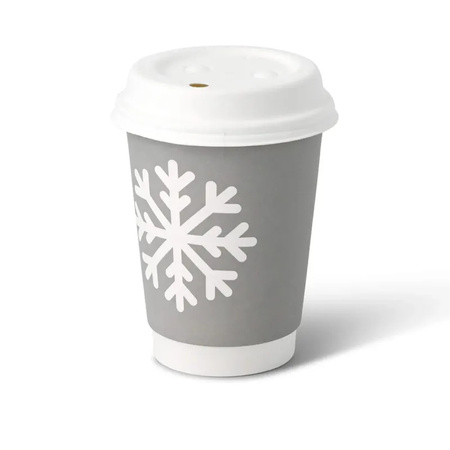 Doppelwandiger Papierbecher, Dispersionsbeschichtung, „Winter“, 350 ml, Durchmesser 90 mm, 25 Stück