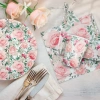 Runder Pappteller „Roses“, Durchmesser 18 cm, 8 Stück