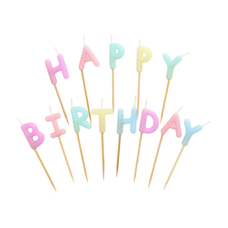 „Happy Birthday“-Geburtstagskerzen mit Aufschrift, 8 cm, 1 Packung