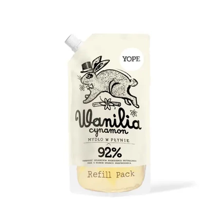 Flüssigseife mit Vanille- und Zimtduft, Nachfüllpackung, Yope, 0,5 l, 1 Stück