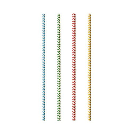 Bunte Papierstrohhalme „Zig Zag“, 6/200 mm, 25 Stück