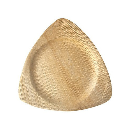 Dreieckiger Teller aus Palmblättern, 25 x 25 x 1,5 cm, 25 Stück