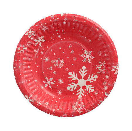 Tiefer runder Pappteller „Winter Time“, Durchmesser 19 cm, Höhe 3 cm, 50 Stück