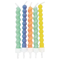 Geburtstagskerzen „Spiral Colors“, 10 Stück