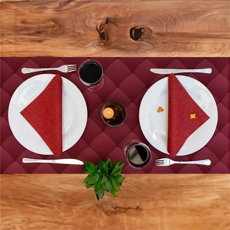PREMIUM-Papiertischläufer auf Rolle, burgunderrot, „Rhombus“, 40 cm x 24 m, 1 Stück