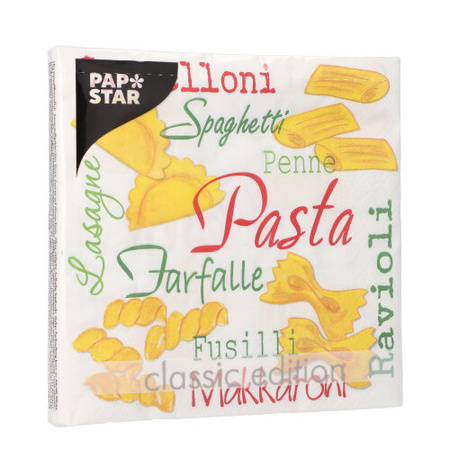 3-lagige Servietten „Pasta“ 1/4, 33 x 33 cm, 20 Stück