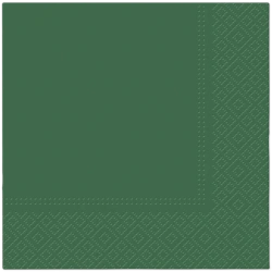 3-lagige Servietten, flaschengrün, 1/4, 33 x 33 cm, 20 Stück