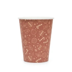 Papierbecher, No‑Plastic, Weihnachtlich, 350 ml, Ø 90 mm, 50 Stk.