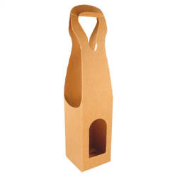 Weinkarton aus Kraftpapier, 9 x 9 x 41 cm, 5 Stück