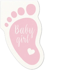 Servietten in Form von Babyfüßchen, Light Rosa, 10 Stück