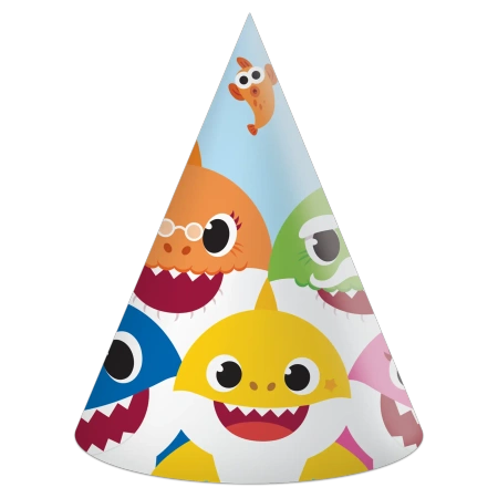 Papierhütchen „Baby Shark“, 6 Stück