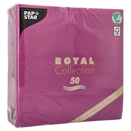 Servietten „Royal Collection“, violett, 1/4, 3-lagig, 40 x 40 cm, 50 Stück