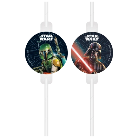 „Star Wars“-Papierstrohhalme, 22 cm, 4 Stück