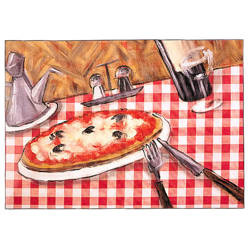 Papierteller „Pizza“ / „Karomuster“ 31 x 43 cm, 500 Stück