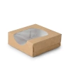 Sushi-Box mit Sichtfenster, braun, 12 x 12 x 4 cm, 50 Stück