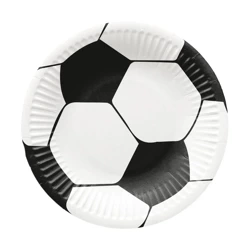Runder Pappteller „Soccer“, Durchmesser 18 cm, 8 Stück