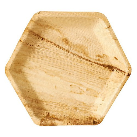 Palmblatt-Teller sechseckig 23,5 x 3 cm 25 Stk.
