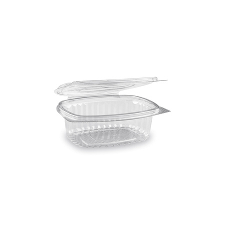 rPET-Behälter mit Deckel, 250 ml, 13,5 x 11 x 4,5 cm, 50 Stück