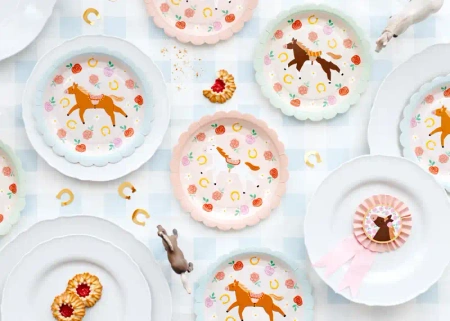 Runder Pappteller „Unicorn Party“, Durchmesser 18 cm, 8 Stück