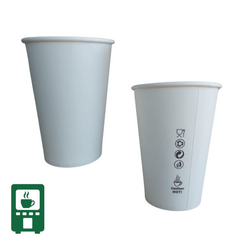 Weißer Papierbecher, Dispersionspapier, 300 ml, Durchmesser 80 mm, 50 Stück