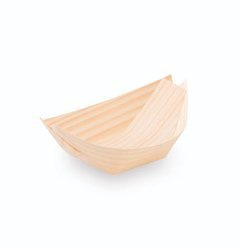 Holzschälchen „Boot“ 8 x 5,5 cm, 100 Stück
