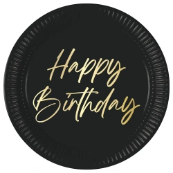 Papierteller „Elegant Birthday“, 23 cm, 8 Stück