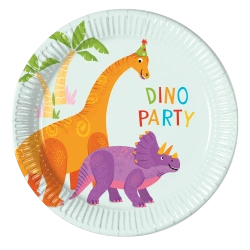 Pappteller „Dino“, 20 cm, 8 Stück