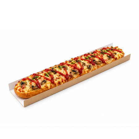 Bratling-Unterlage, braun-weiß 10 x 33 cm 500 Stück.