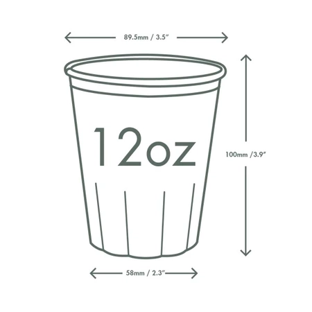 PREMIUM-Becher aus Zuckerrohr, 350 ml, Durchmesser 90 mm, 25 Stück