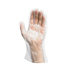 Transparente HDPE-Foliehandschuhe in einer Schachtel, Größe „L“, 100 Stück