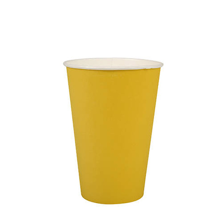 Gelber Pappbecher, 200 ml, Durchmesser 70 mm, 20 Stück