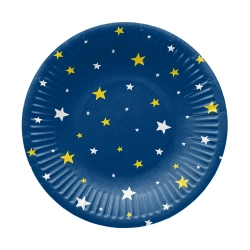 Runder Pappteller „Starlit“, Durchmesser 18 cm, 8 Stück