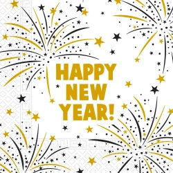 3‑lagige Servietten „Happy New Year“, 33 × 33 cm, 20 Stk.