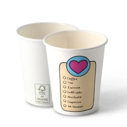 Papierbecher „Coffeelove“, 250 ml, Durchmesser 80 mm, 50 Stück